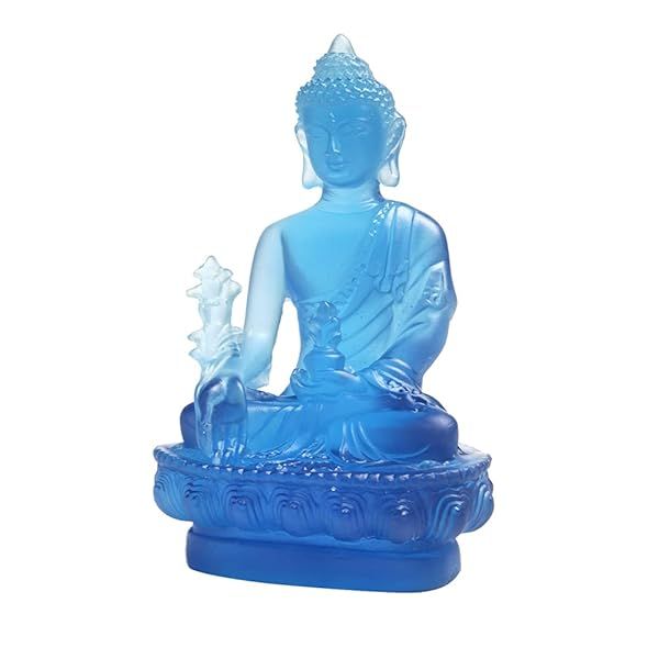 Acxico 1Pcs Buddha Medicine Figure Statue - Feng Shui Resin Altar Decor for Spiritual Harmony