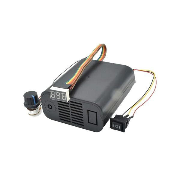 Acxico 1Pcs PWM DC Motor Speed Controller 10-55V 60A with LED Display & Reversible Switch - Ideal for Brushless Fans