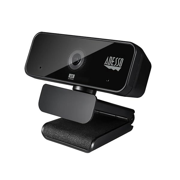 Adesso Cybertrack H6 4K Webcam: Ultra HD, Dual Microphone & Privacy Shutter - Perfect for Streaming & Video Calls