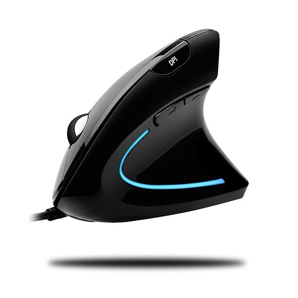 Adesso iMouseE1: Ergonomic Vertical 6-Button USB Mouse for Right-Handed Users - Illuminated & Comfortable Design