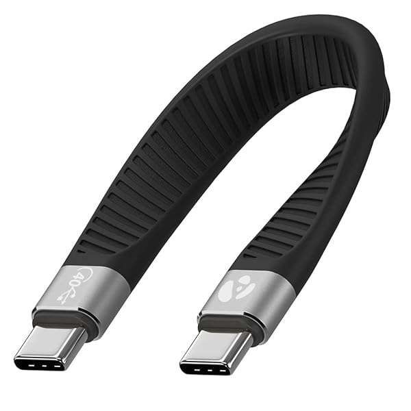 Afterplug 5-Inch USB-C Fast Charger Cable: 100W, 20 Gbps, Thunderbolt 3/4/5 Compatible for iPhone 15, iPad, MacBook & More