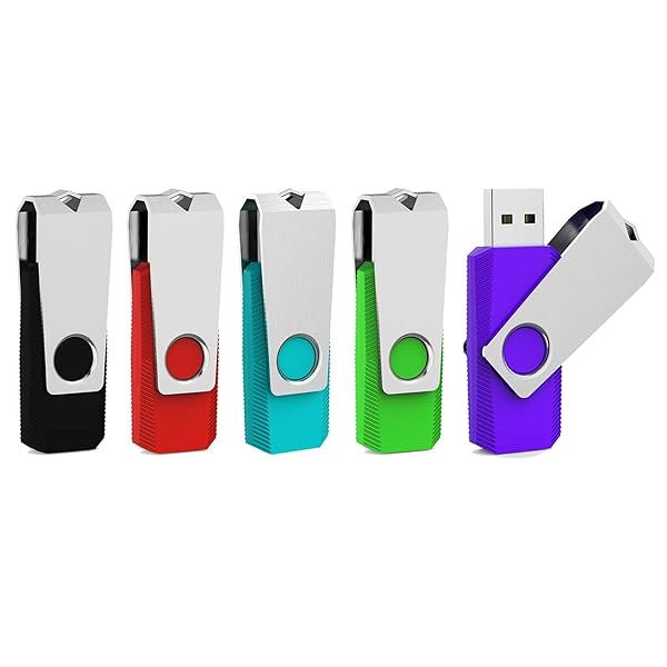 Buy Aiibe 32GB USB 3.0 Flash Drive 5-Pack - Swivel Thumb Drives in 5 Colors for Fast Data Storage