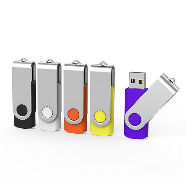 Buy Aiibe 5 Pack 64GB USB Flash Drives - Swivel USB 2.0 Thumb Drives in 5 Colors