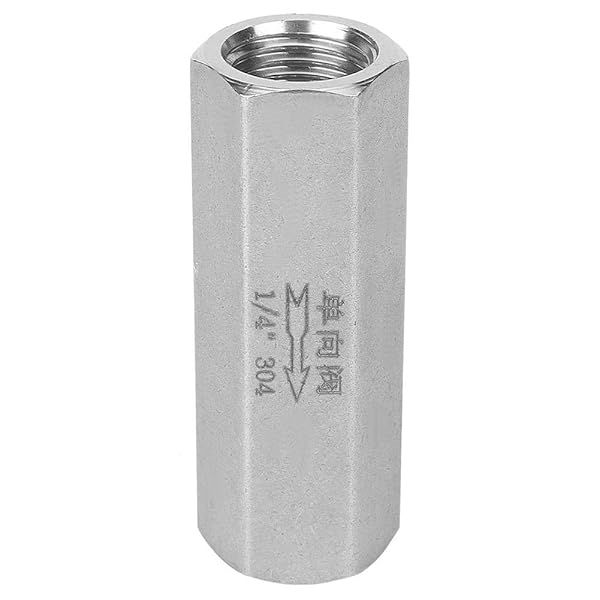 "Stainless Steel 1/4" BSPP Female Air Check Valve for Gas, Oil & Water - One Way Valve for Compressors & Pipe Connections"