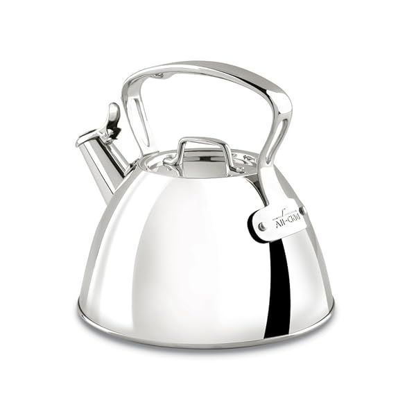 All-Clad 2 Quart Stainless Steel Tea Kettle for Induction Cookware - Premium Silver Pots & Pans