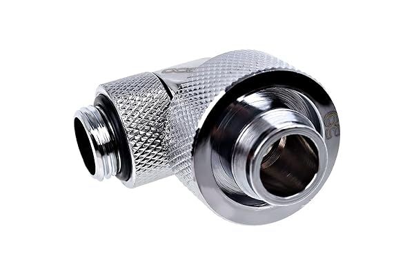 Alphacool Eiszapfen G1 Compression Fitting 90 Rotary Chrome for 4 to 13mm ID 19mm OD Tubing