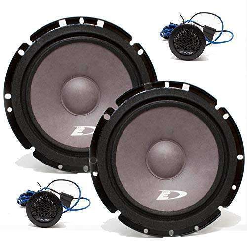 "Alpine SXE-1751S 6.5" 2-Way Component Speakers - 280W Max, 45W RMS for Superior Sound Quality"