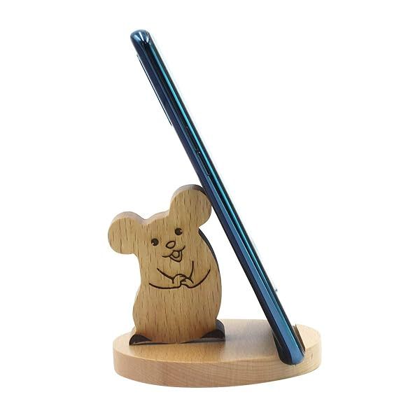 Amamcy Cute Mouse Cell Phone Holder Stand for Smartphones Desk Ornament Ideal for Mobile Phones