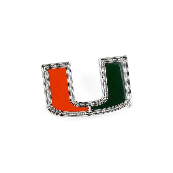 Shop Aminco NCAA Miami Hurricanes Team Logo Pin - Perfect Team Color Accessory!