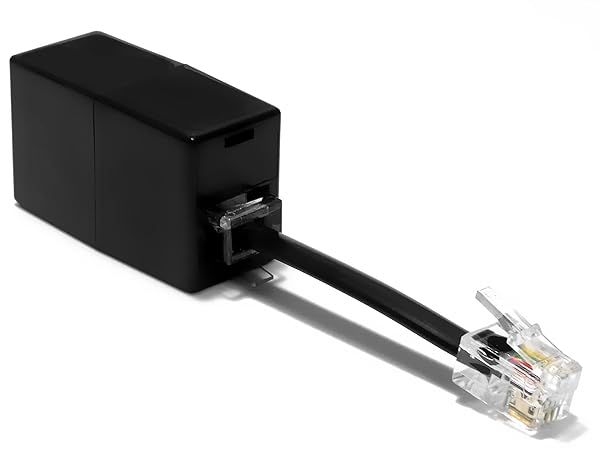 AmzDeals RJ11 to RJ9 Adapter - 1-Pack Female RJ11 (6P4C) to Male RJ9 (4P4C) Plug for Clear Calls
