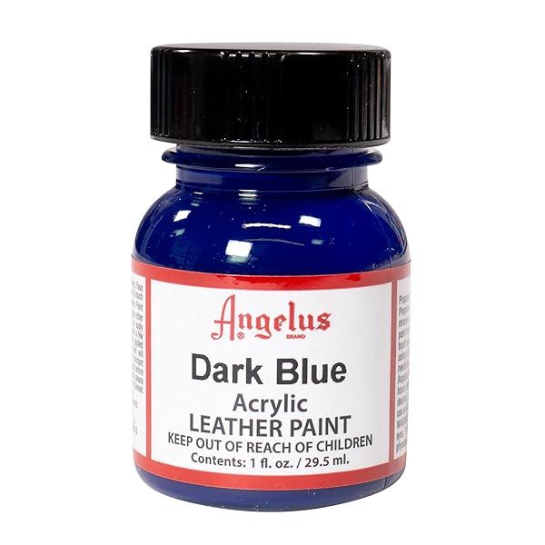 Angelus Acrylic Leather Paint 1 oz - Dark Blue for Vibrant Leather Crafting & Customization