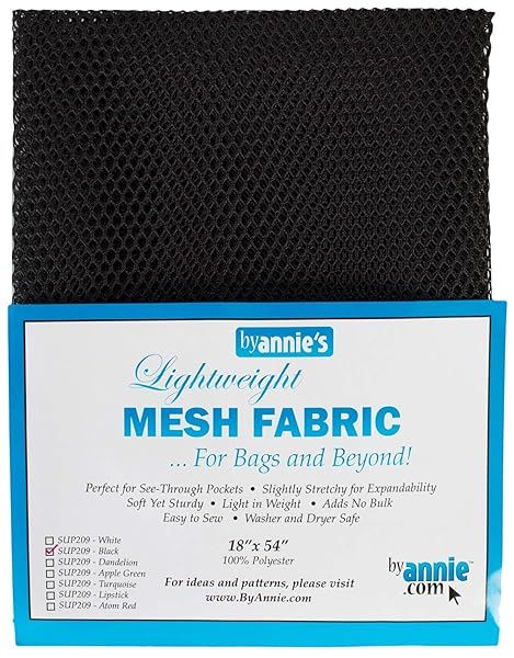 "Annie Mesh Fabric 18"x54" Black - Lightweight & Versatile for Crafts | PBA02030"