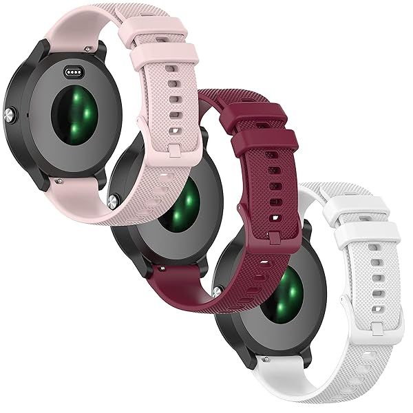 Anrir Bands for Garmin Vivoactive 3, 20mm Silicone Band for Forerunner 645 245 Music Venu Sq 2 Venu 2 Plus, for Galaxy Watch 3 41mm Galaxy Watch