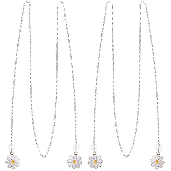 Anti-Lost Earbuds Strap Necklace - 2 PCS Daisy Flower Lanyard for Wireless Earbuds Holder & Earphone Chain