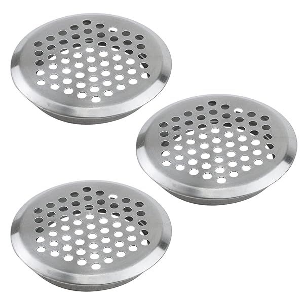 Antrader 2 Inch Stainless Steel Air Vent Louver Pack of 3 for Kitchen Bathroom Cabinet Soffit Vent