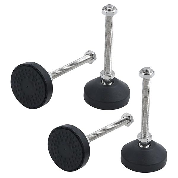 Antrader 4Pcs M8x50mm Adjustable Furniture Glides Anti Skid Reinforced Nylon Round Base Leveling Foot