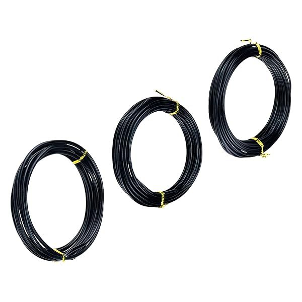 Antrader Bonsai Training Wire Set,Anodized Aluminum Wire 2.5mm 3.0mm 4.0mm Training Wire for Bonsai Trees,3 Sizes 100g,Black