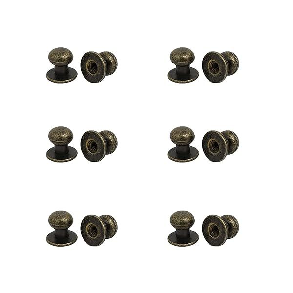 Antrader Mini Box Cabinet Knob Metal Round Head Pull Handle Knobs for Wood Case Gift Case Drawer 12 Pack Set