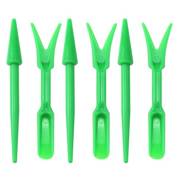 Antrader Mini Garden Hand Tools Set of 6 for Indoor Succulent Transplanting and Plant Care Green