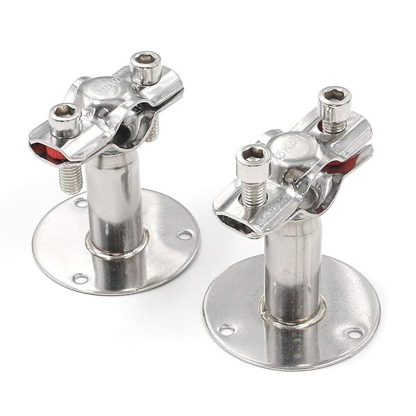 Antrader Stainless Steel Pipe Bracket Clamp Adjustable Wall Ceiling Mount Support for 19mm Pipe Tube 2 Pack with Screws