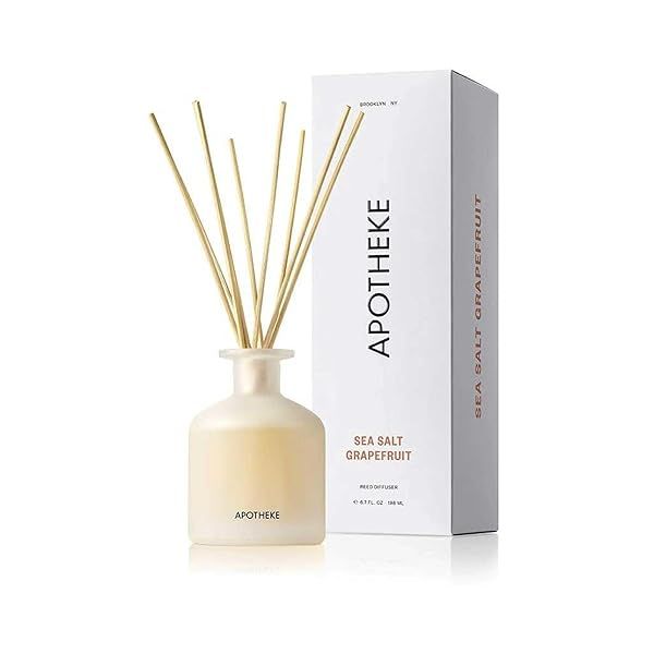 Apotheke Luxury Scented Oil Reed Diffuser Sea Salt Grapefruit Home Fragrance Set with Sticks for Relaxing Atmosphere