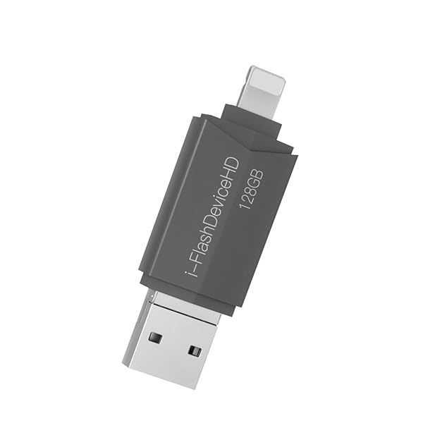 128GB Lightning to USB 3.0 Flash Drive for iPhone/iPad - Fast Backup & Storage Solution for Android, PC, TV & Projector