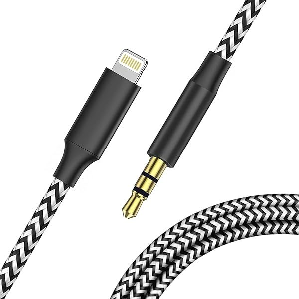 "Apple MFi Certified iPhone AUX Cord - Lightning to 1/8" Audio Cable for iPhone 14/13/12/11/XR/X/8/7 - 3.3ft Male Adapter for Car & Speakers"