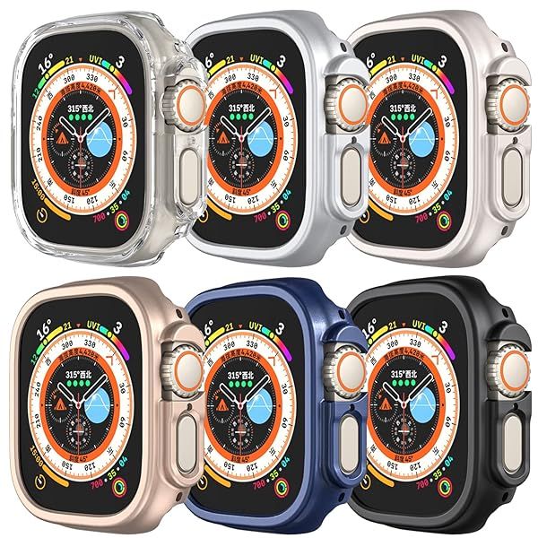 Compatible with Apple Watch Ultra 3 2 1 49mm Hard PC Case Cover - Impact Resistant, Shockproof, All-Around Edge Protective Bumper Cover (6pack)