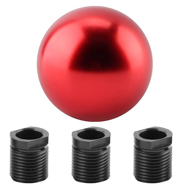 Aramox Universal Manual Gear Shift Knob - Red Round Ball Shape for Cars