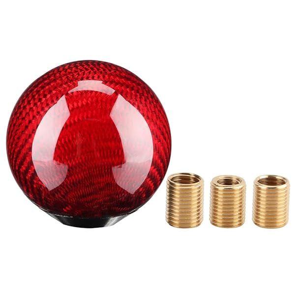 Aramox Carbon Fiber Gear Shift Knob - Universal Manual Shifter Upgrade (Red)