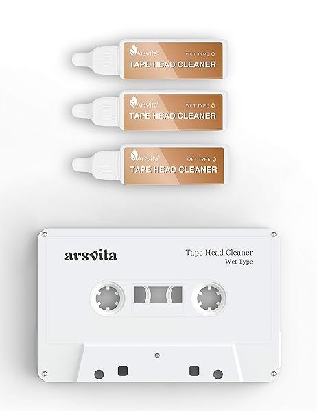 Arsvita Audio Tape Cassette Head Cleaner with Three Cleaning Solutions for Optimal Sound Quality