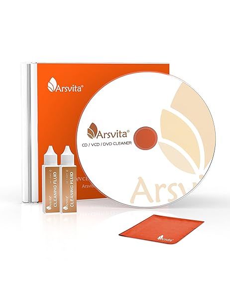Arsvita Laser Lens Cleaner Disc Set for CD VCD DVD Players Safe and Effective ARCD-03