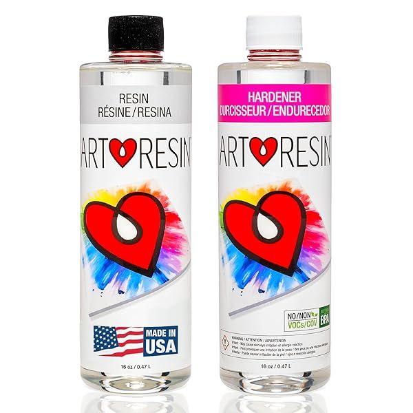 ArtResin Clear Epoxy Resin - Non-Toxic 32 oz Kit (16 oz Resin + 16 oz Hardener) for Safe Crafting
