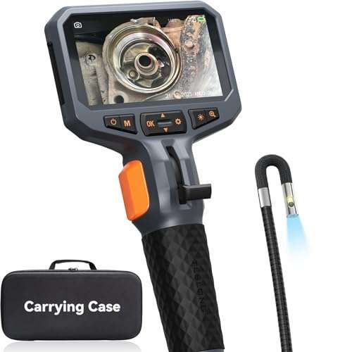 Teslong Dual Lens Articulating Borescope: Flexible 5FT Endoscope Camera for Automotive & Industrial Inspections
