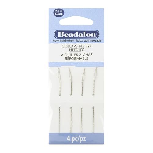 Artistic Wire Beadalon Collapsible Eye Needles 2.5-Inch Heavy 4 Pack - Perfect for Beading Projects!