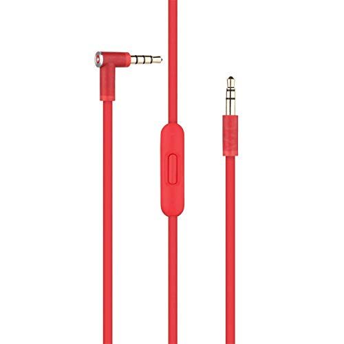 Asobilor Solo 3 Headphone Audio Cable with Microphone Compatible with Beats by Dre High Quality Red Cord