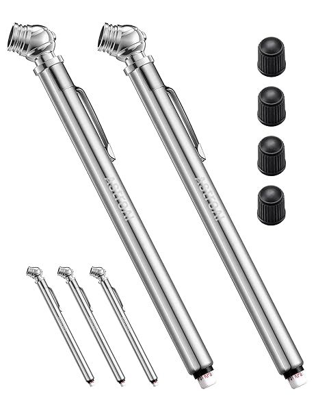 AstroAI 5 Pack Pencil Tire Pressure Gauge Stainless Steel Body 10-75PSI for Vehicles