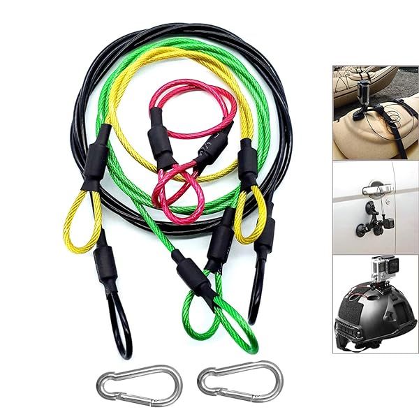 Atoptek Camera Safety Tether: Colorful Stainless Steel Lanyard for GoPro & DJI Osmo Action Cameras