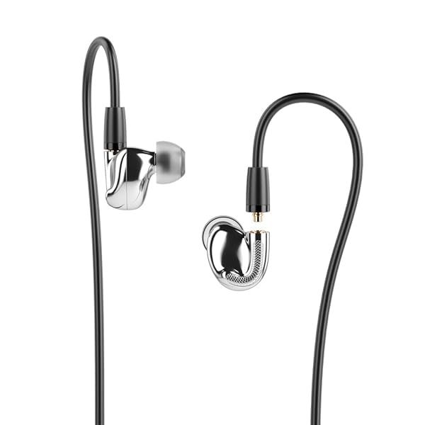 Aune Jasper-T in-Ear Monitors IEMs Pure-Fidelity HiFi Earphones in-Ear Headphones, MMCX (Silver)