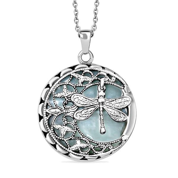 Aventurine Necklace for Women Dragonfly Pendant Summer Beach Jewelry Birthday Gift 20 Inch