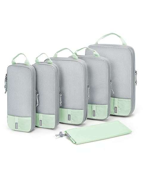 Travel Smart: BAGSMART 6 Set Compression Packing Cubes - Lightweight Luggage Organizer for Effortless Packing
