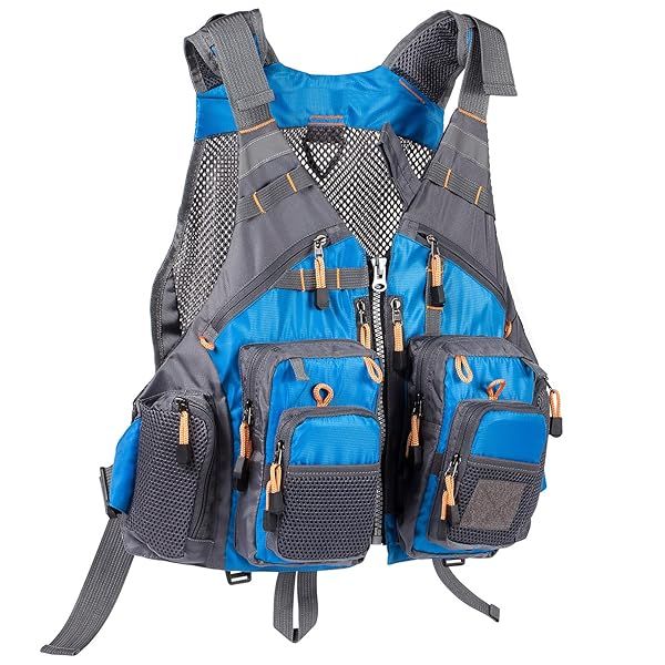 BASSDASH Adjustable Fishing Vest for Men and Women Ideal for Fly Bass Fishing and Outdoor Activities
