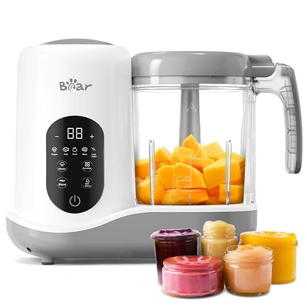 BEAR 2024 Baby Food Maker: One-Step Steamer & Blender with Auto Cooking, Self-Cleaning & Touch Screen Control
