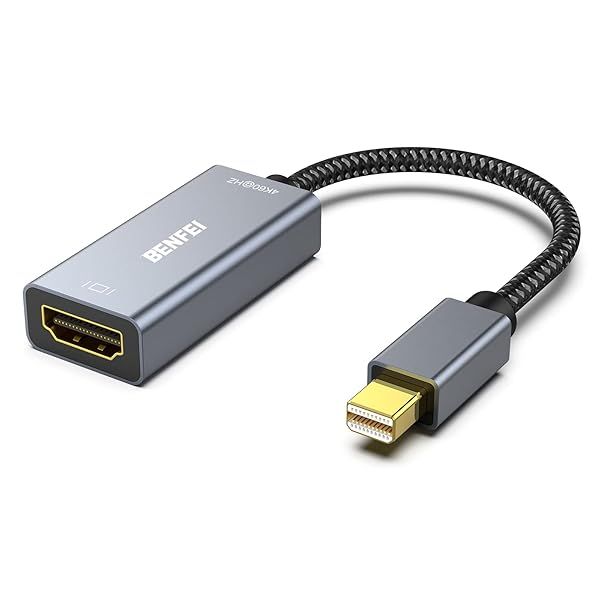BENFEI Mini DisplayPort to HDMI Adapter 4K@60Hz for MacBook & Surface Pro - Durable Aluminium & Nylon Design