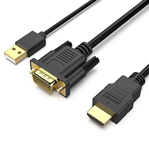 BENFEI 6ft VGA to HDMI Cable with Audio - 1080P for Computer/Laptop to Monitor/TV (Not Bidirectional)
