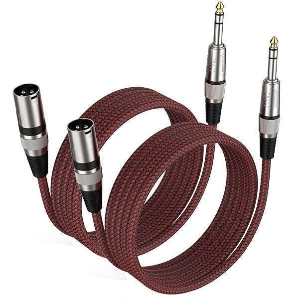Buy BIFALE 1/4'' TRS to XLR Male Cable 25FT - 2 Pack Balanced Mic Cables for Speakers, Mixers & Amplifiers
