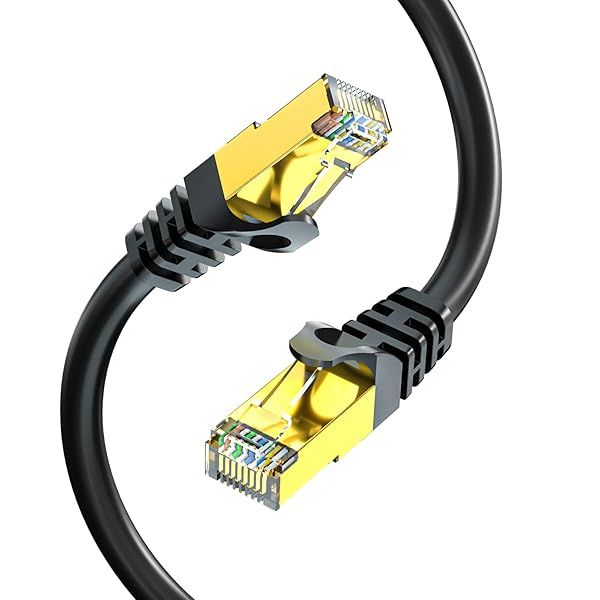 BIFALE Cat7 Ethernet Cable 300ft - 10Gbps, UV/Waterproof, Triple Shielded for Outdoor Use, Perfect for Modem & Router