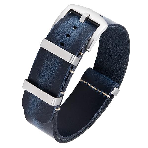 BINLUN Leather Watch Band Crazy Horse Oiled Leather Watch Straps 18mm 19mm 20mm 21mm 22mm 24mm Replacement One-Piece Watchbands for Men and Women