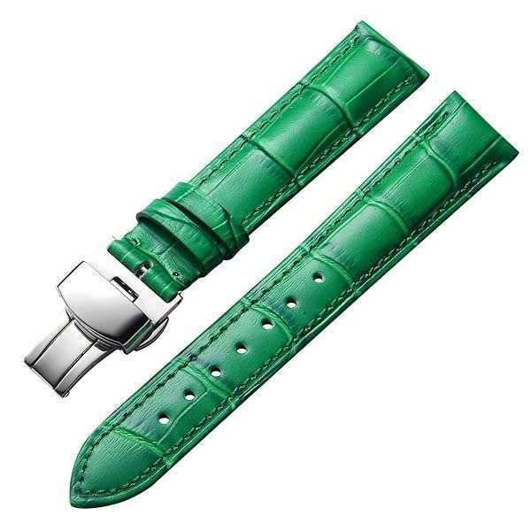 BINLUN 22mm Leather Watch Strap with Quick Release & Silver Buckle - Stylish Band for Men & Women