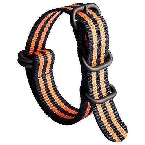 BINLUN Premium Nylon Watch Strap - Thick Multicolor Bands for Men & Women, 18mm-24mm with Heavy Duty Stainless Steel Buckle